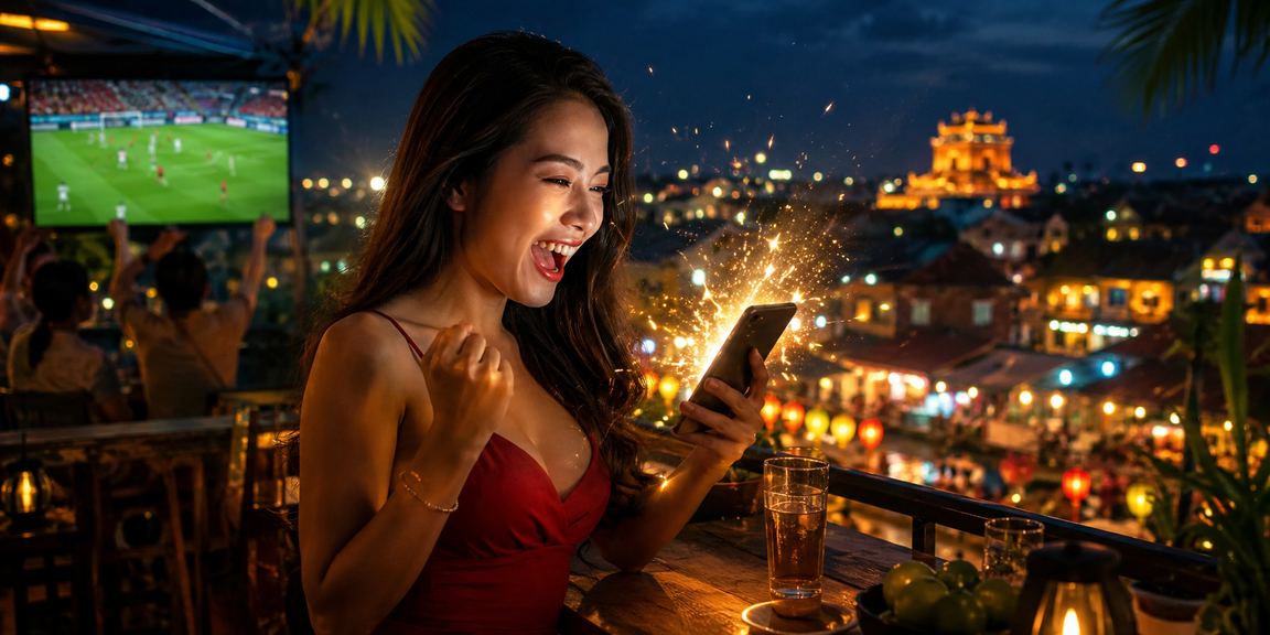 Người hâm mộ bóng đá tại Huế theo dõi trận đấu và đặt kèo trực tuyến với cà phê